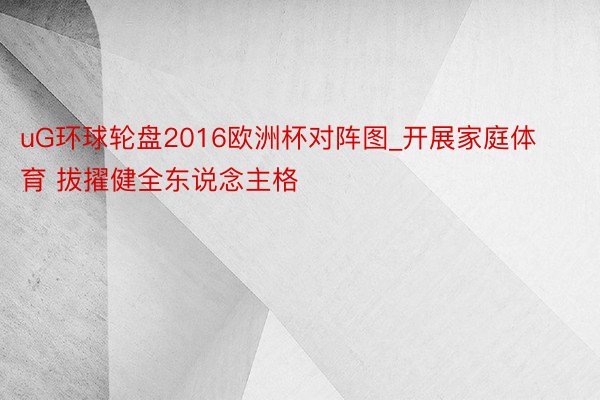 uG环球轮盘2016欧洲杯对阵图_开展家庭体育 拔擢健全东说念主格