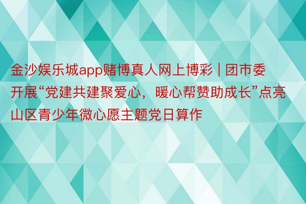 金沙娱乐城app赌博真人网上博彩 | 团市委开展“党建共建聚爱心，暖心帮赞助成长”点亮山区青少年微心愿主题党日算作