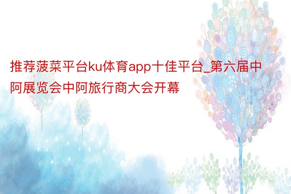 推荐菠菜平台ku体育app十佳平台_第六届中阿展览会中阿旅行商大会开幕